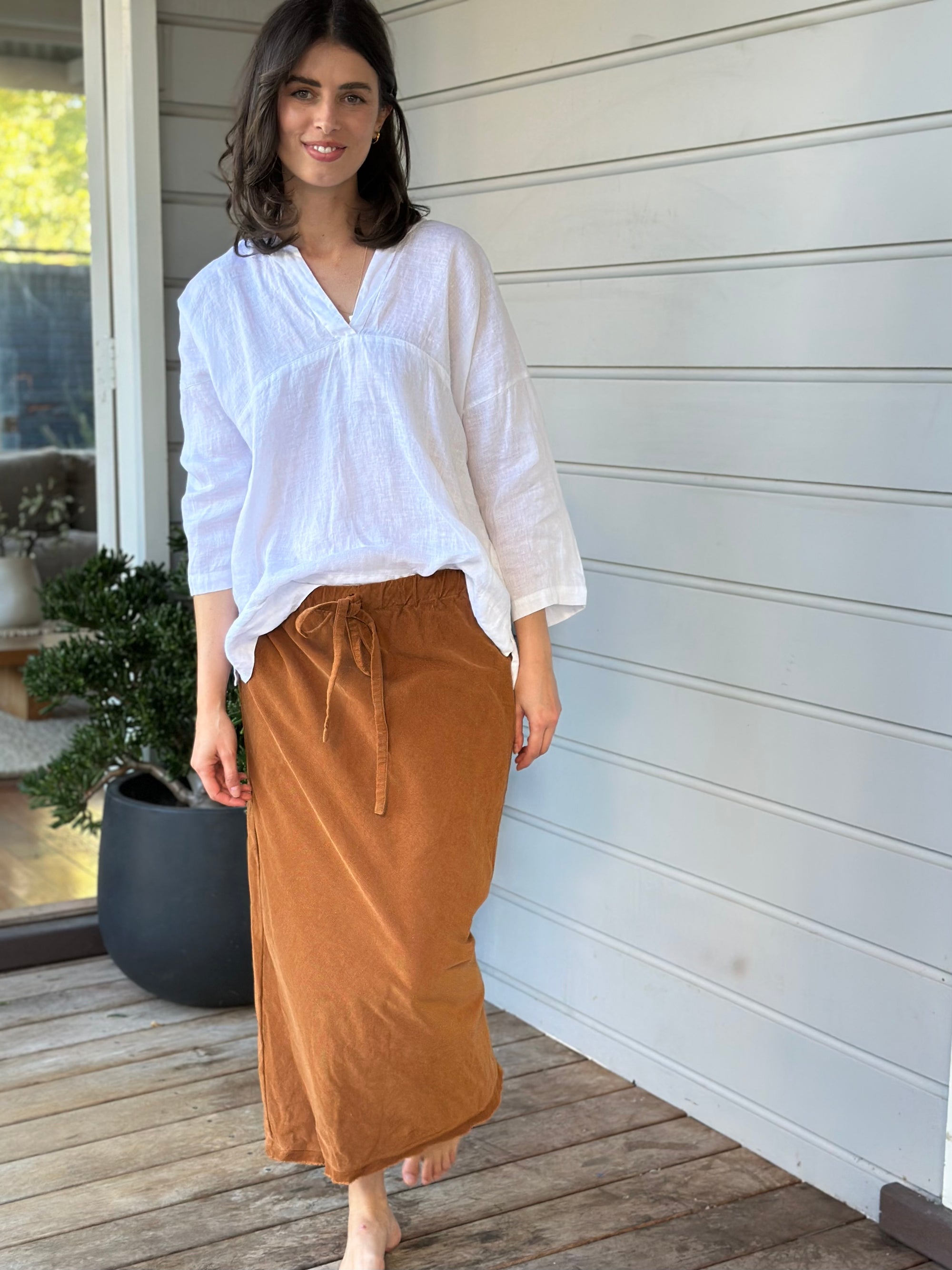anthea skirt - caramel cord Apparel
