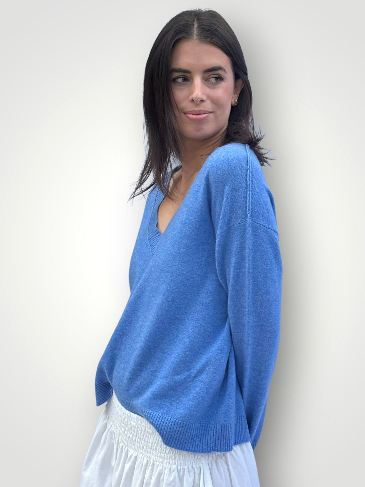 hazel cashmere v neck -lagoon General
