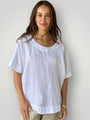 mia top - white linen Apparel