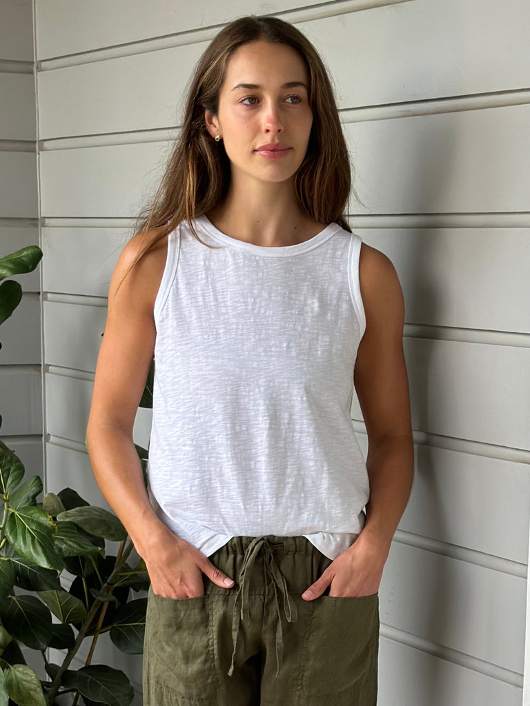vera tank - white cotton Apparel