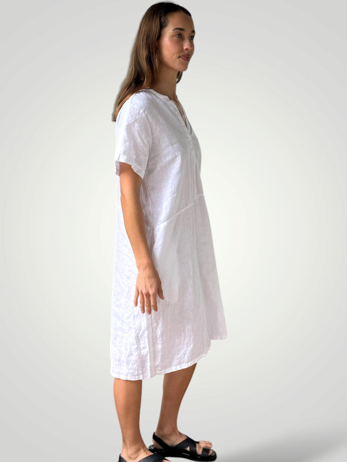 katie dress - white linen Apparel