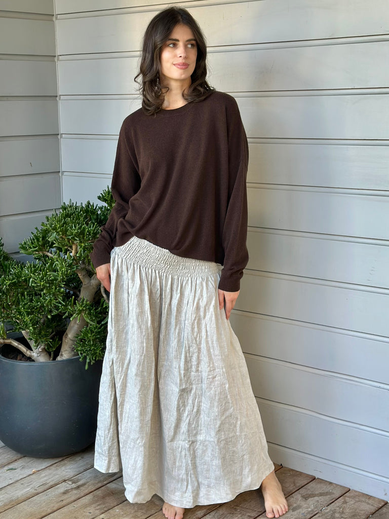 lulu skirt-natural linen Apparel