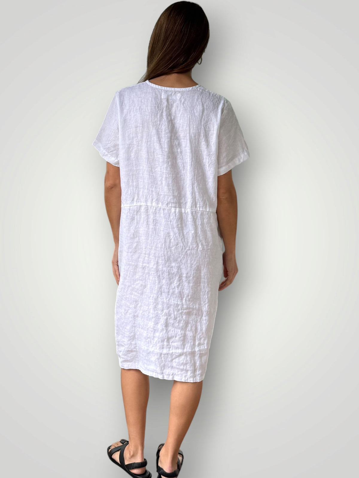 katie dress - white linen Apparel