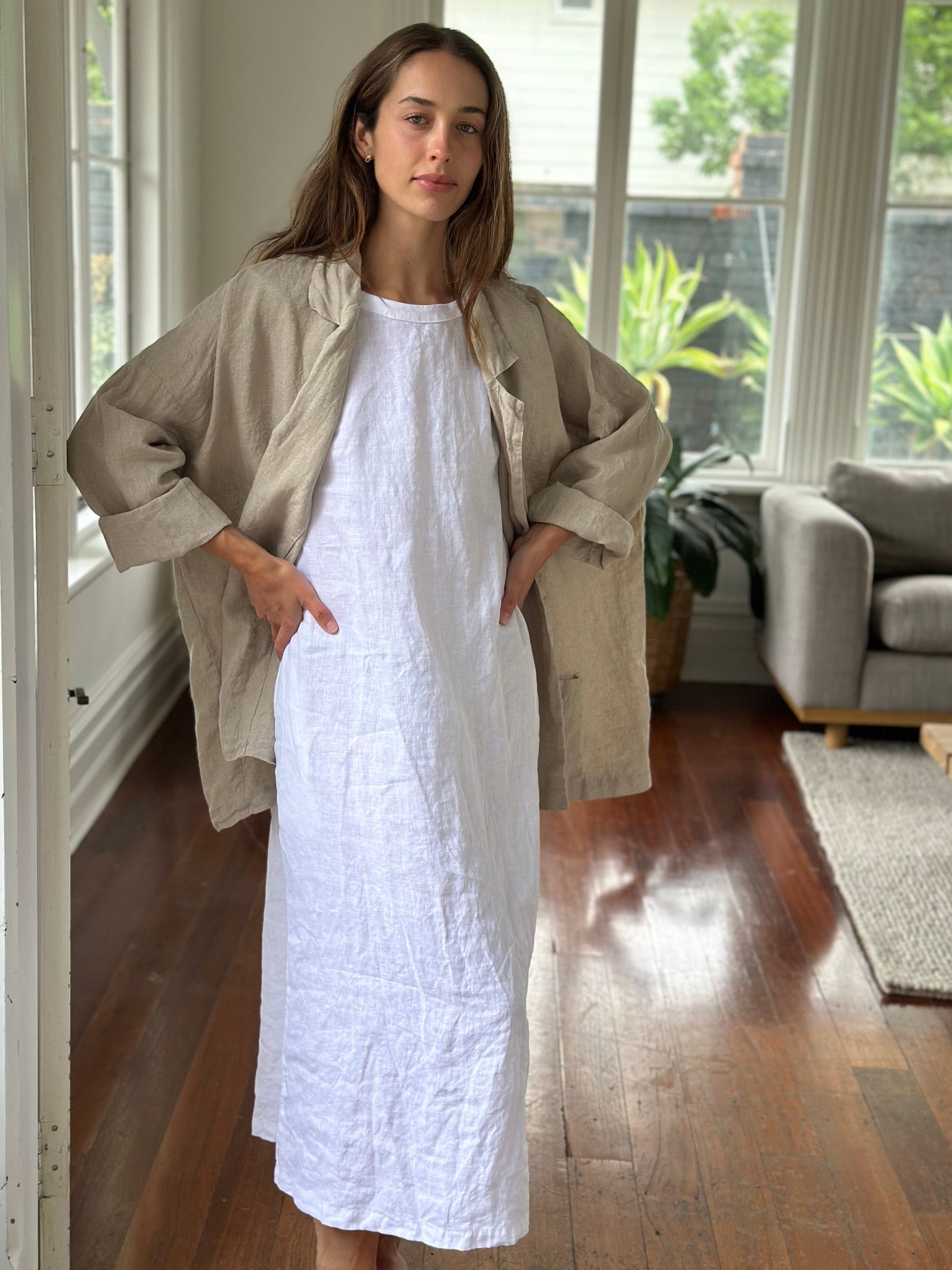 albert blazer -natural linen Shirts  