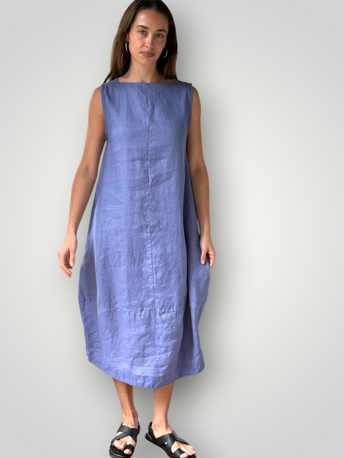 adele dress- cornflower linen Apparel