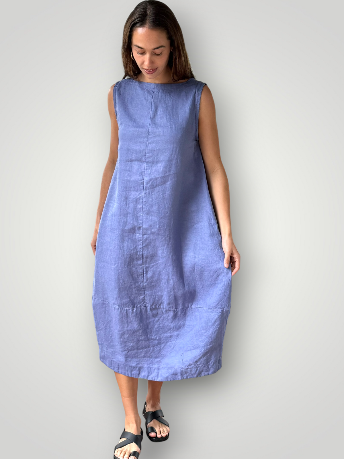adele dress- cornflower linen Apparel