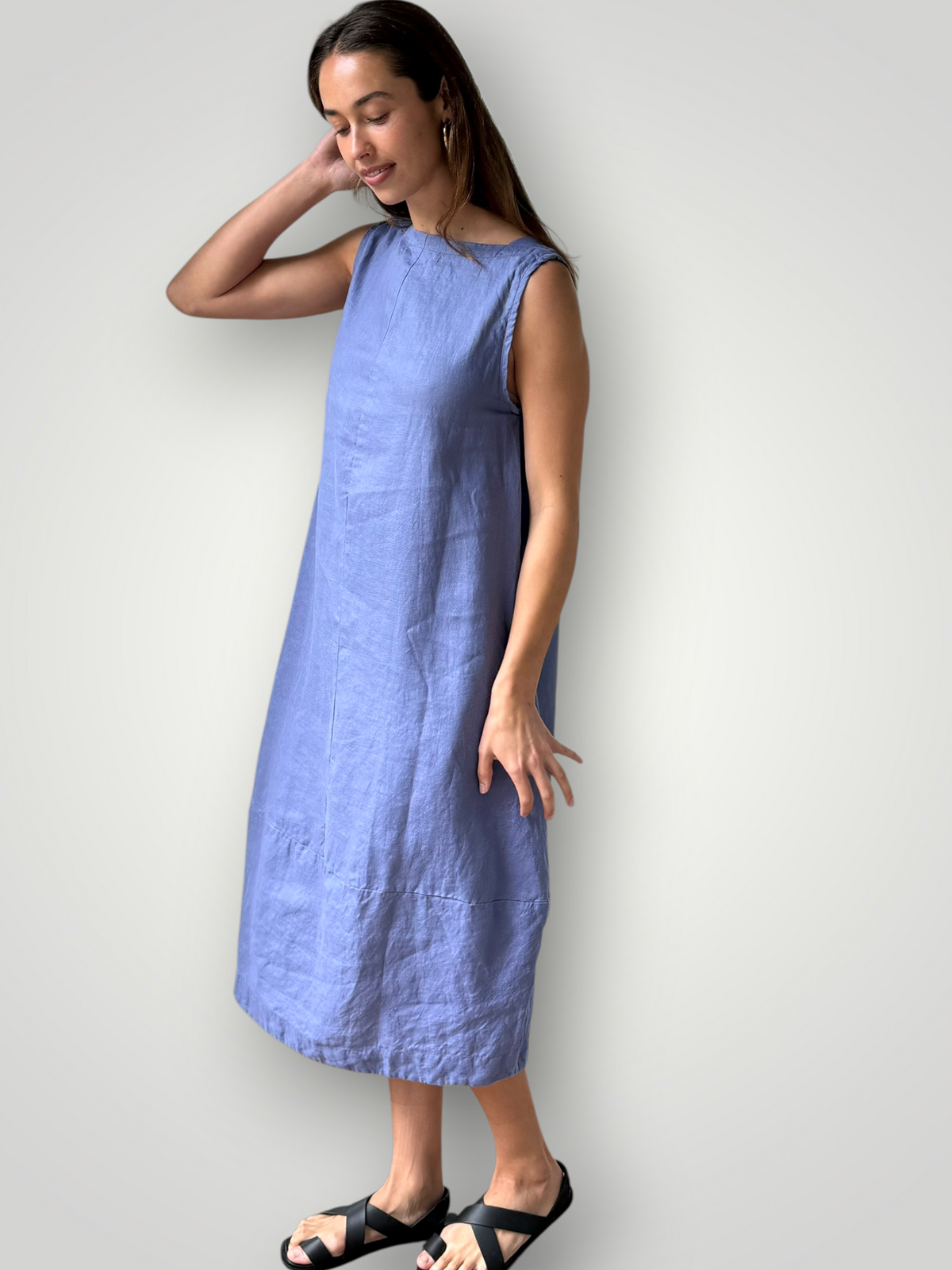 adele dress- cornflower linen Apparel