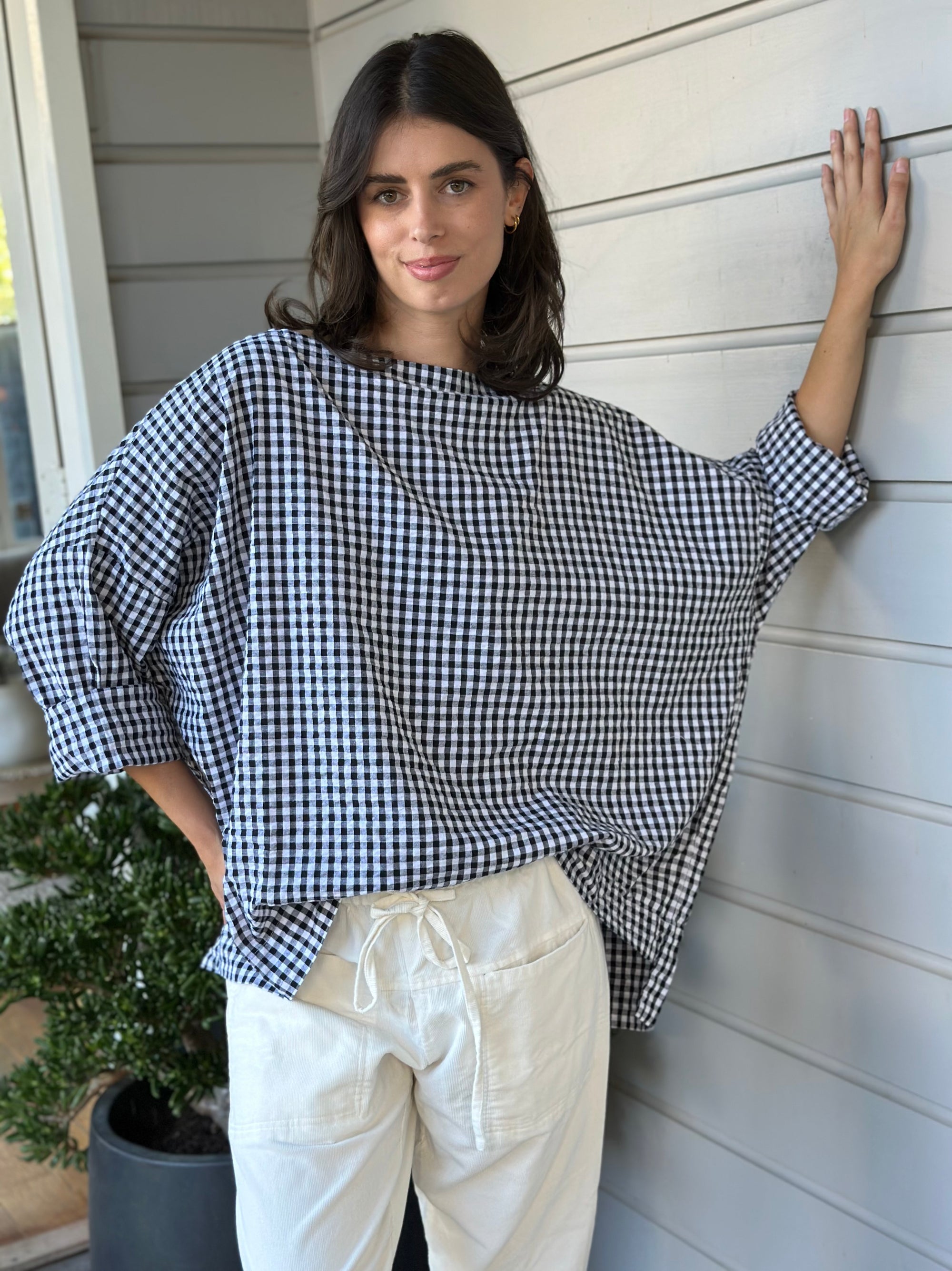 avril top - black /white gingham Apparel