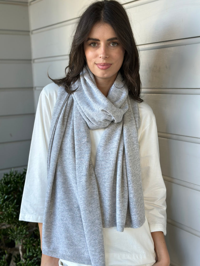 large cashmere scarf- grey marle Apparel