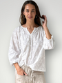 hayley top-textured cotton embroidery Apparel