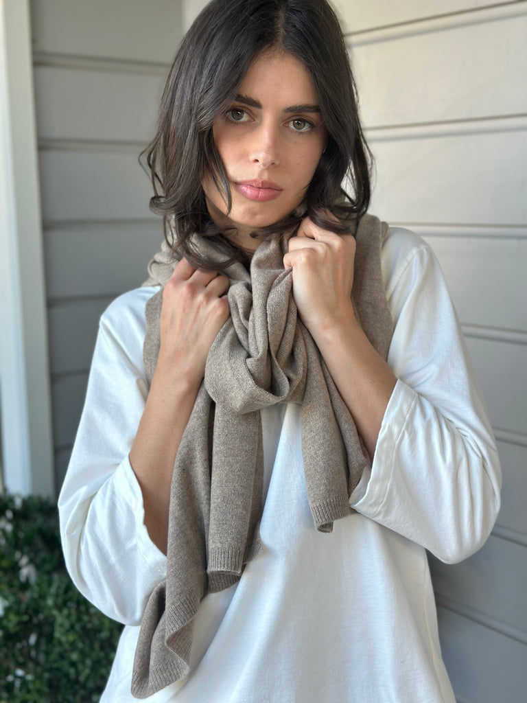 large cashmere scarf-oat almond Apparel