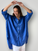 megan shirt - cobalt linen Apparel