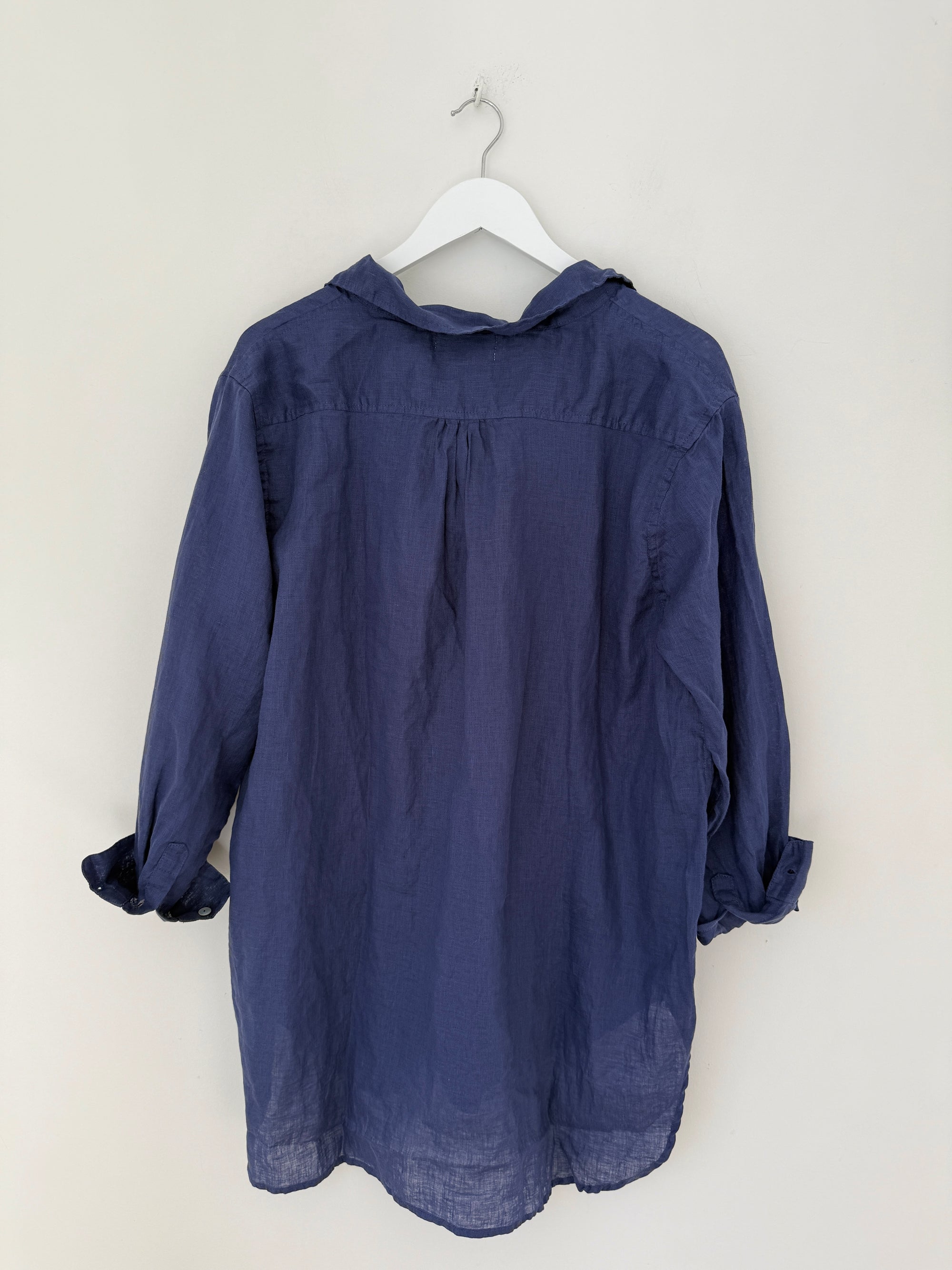 skyla shirt - blue dusk linen Apparel