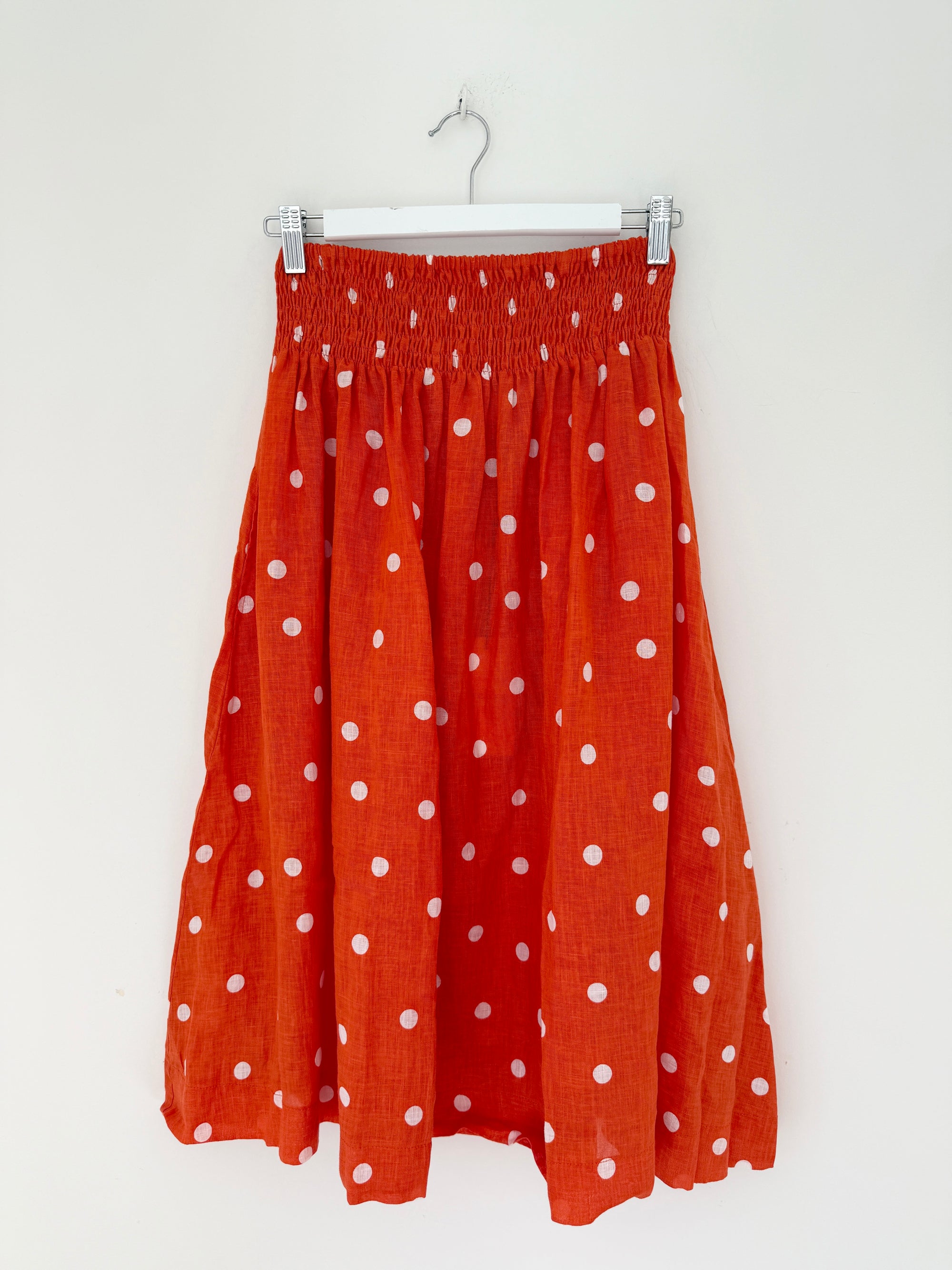 lola skirt - orange spot linen Apparel