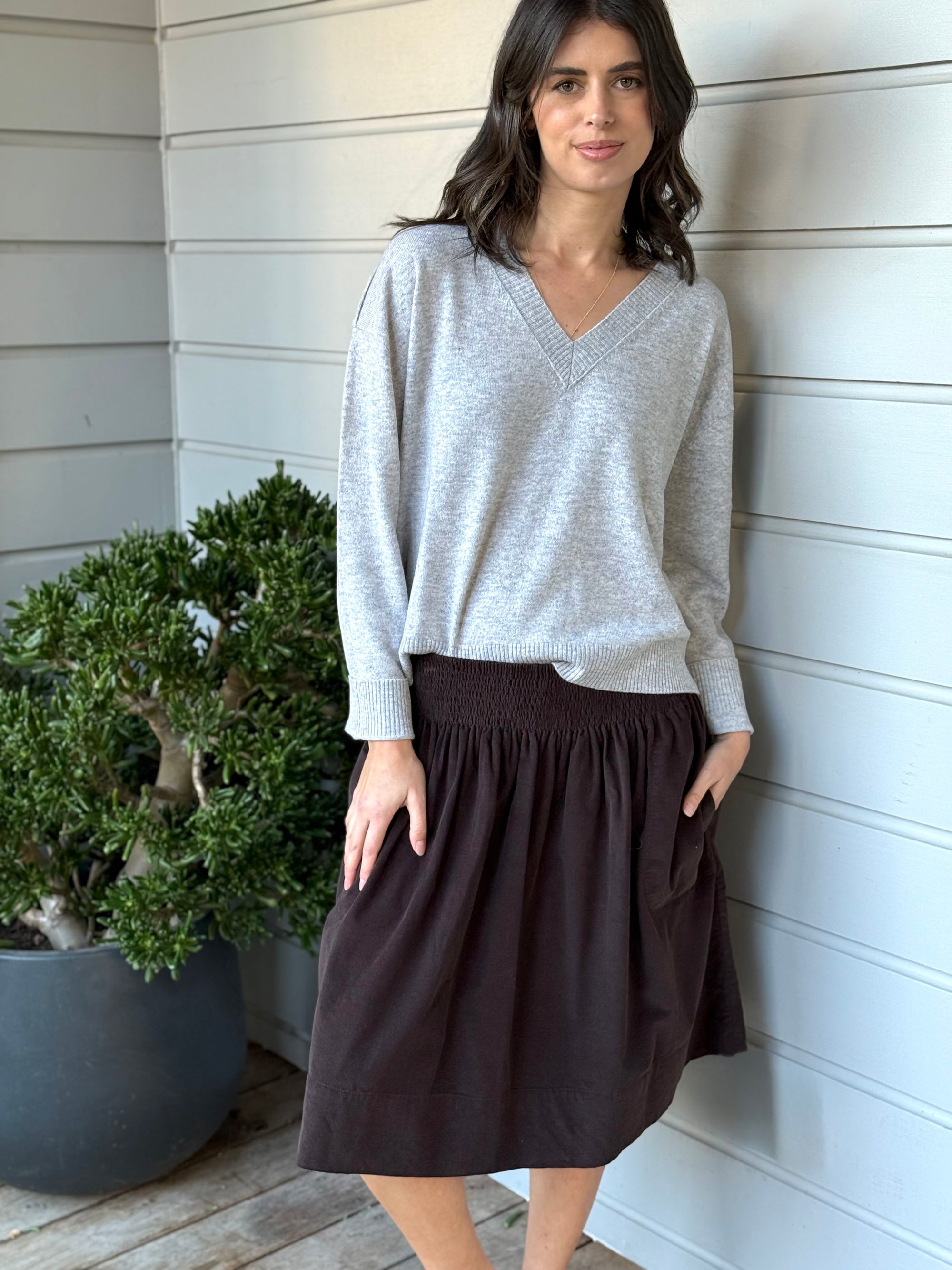 zoe skirt - chocolate cord Apparel
