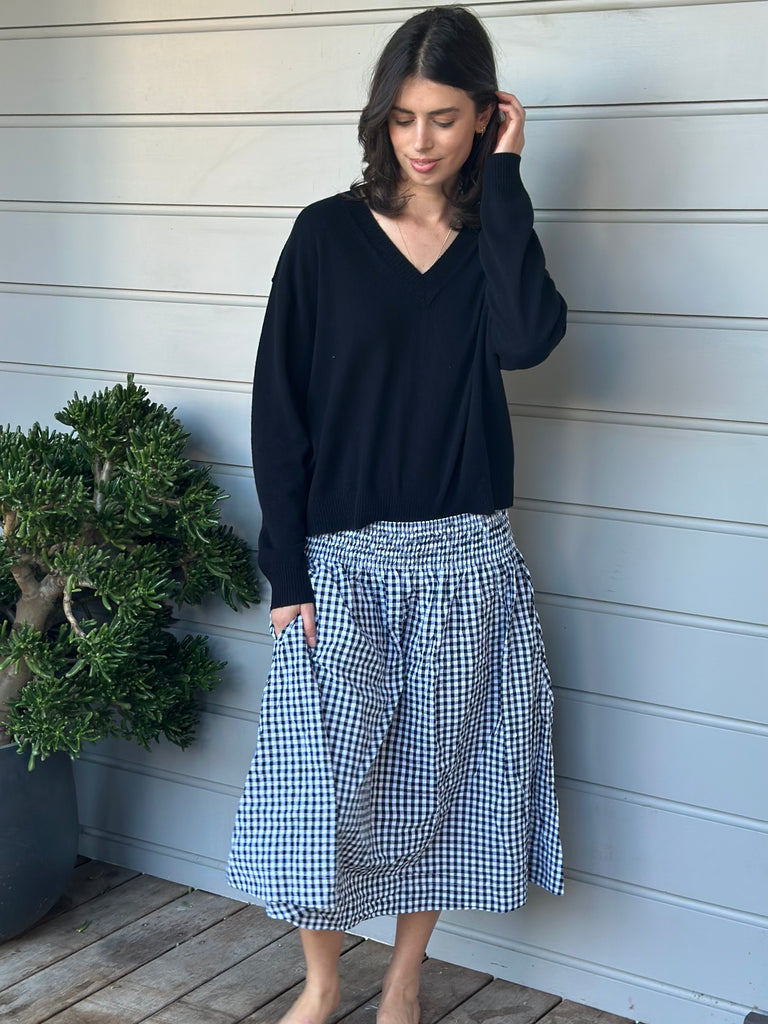 lola skirt -black /white gingham Apparel