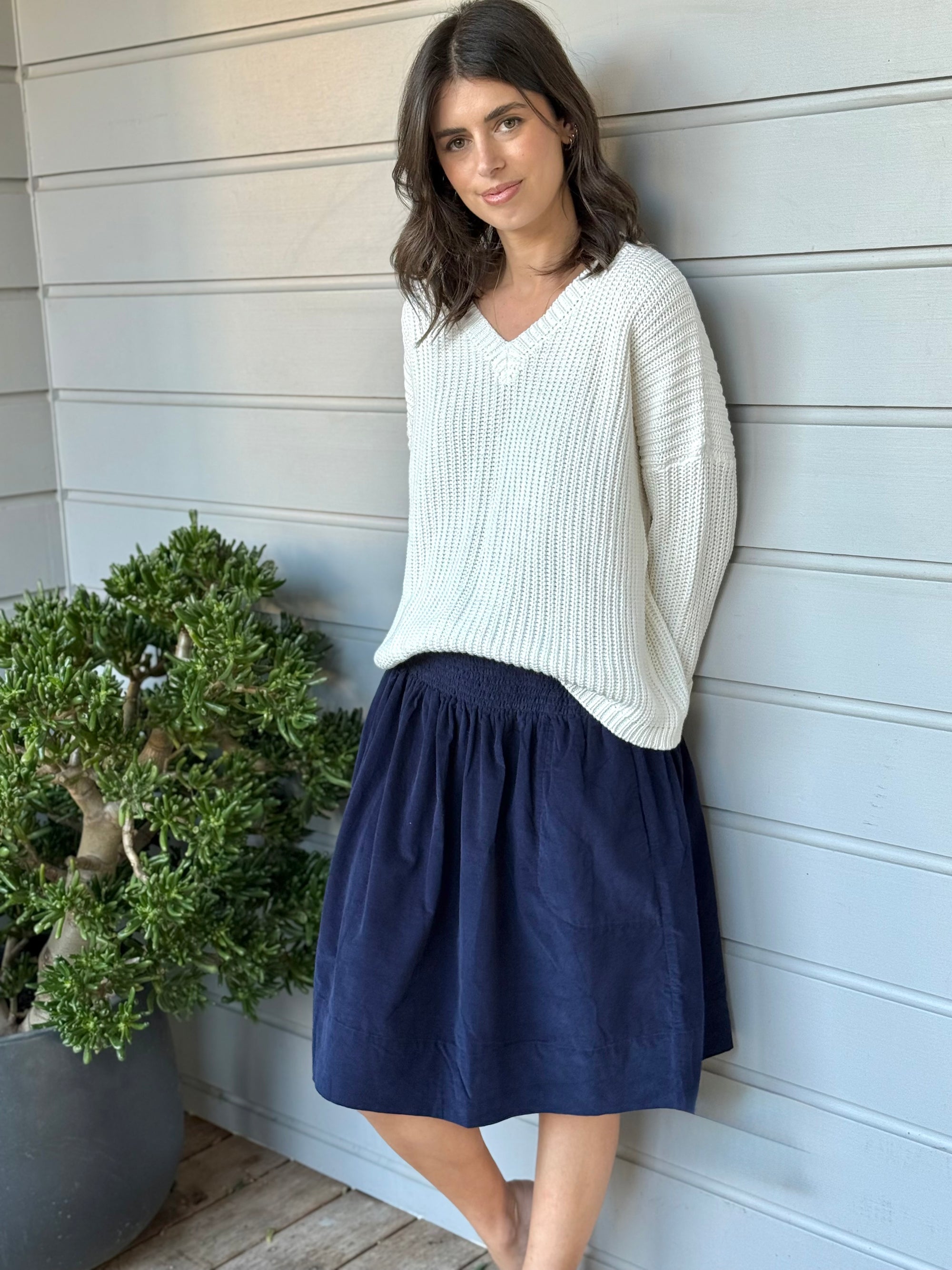 zoe skirt - indigo cord Apparel