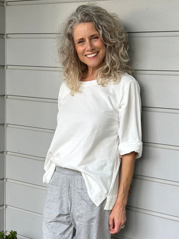 april top - winter white knit Apparel