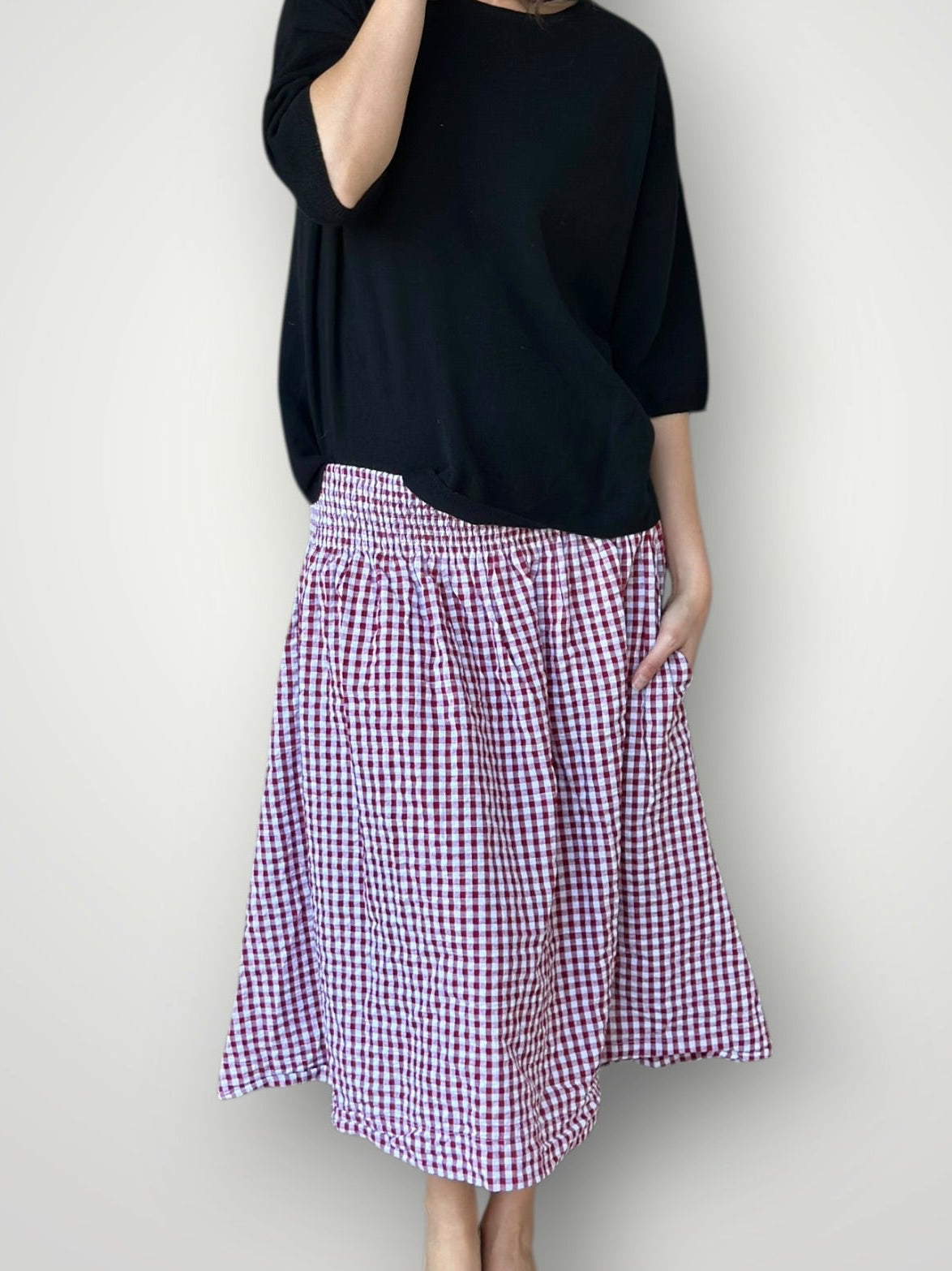 lola skirt -red gingham cotton Apparel