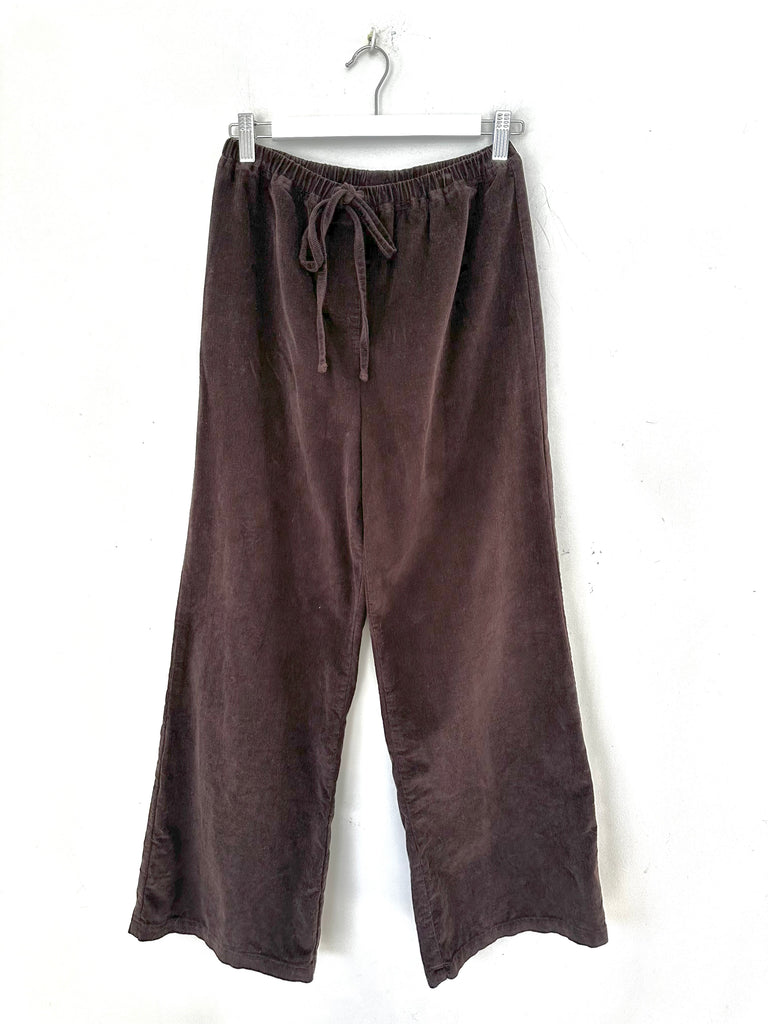 hazel wide leg pants - chocolate cord