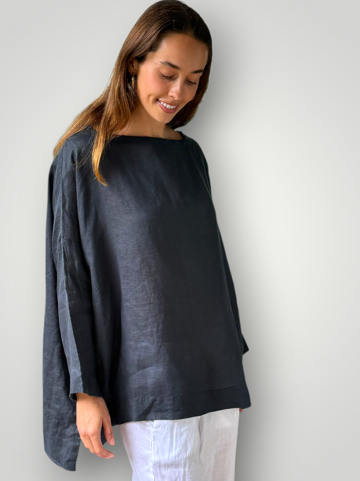 avril top-charcoal linen Apparel