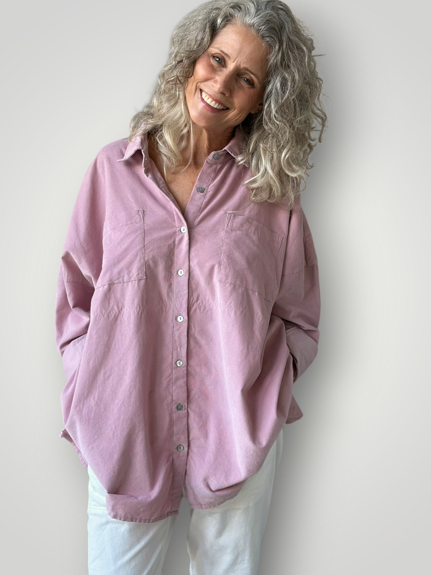aiden oversized shirt -dusty pink cord Apparel