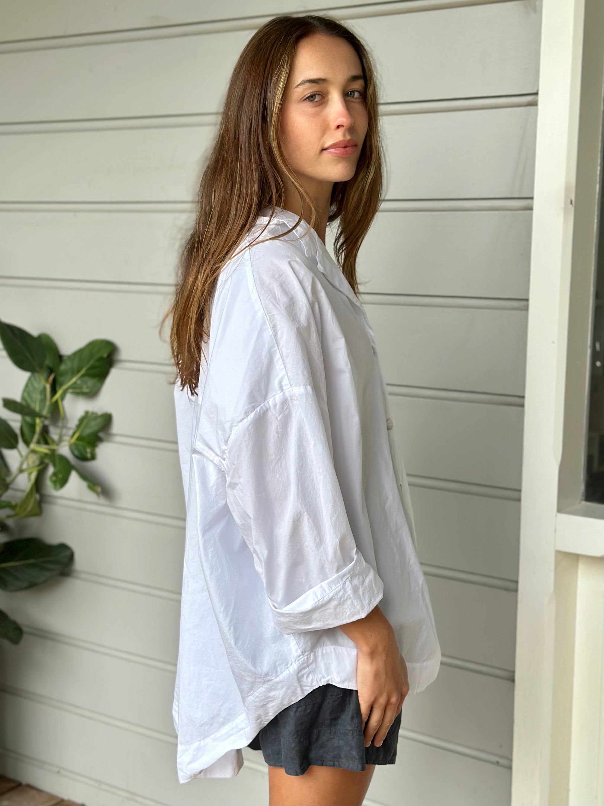 caitlyn shirt - white cotton Apparel  