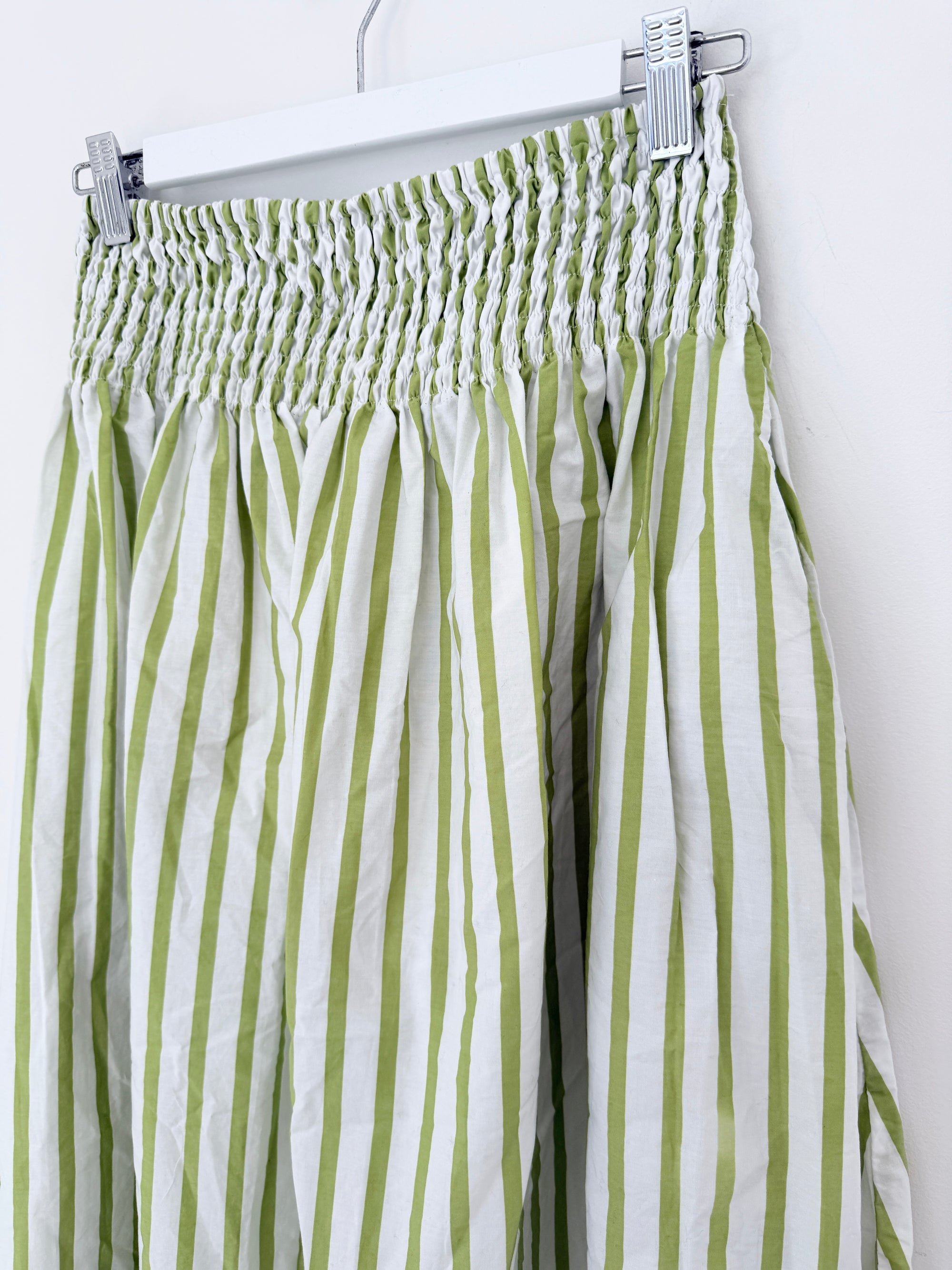 lola skirt - avocado stripe cotton Apparel