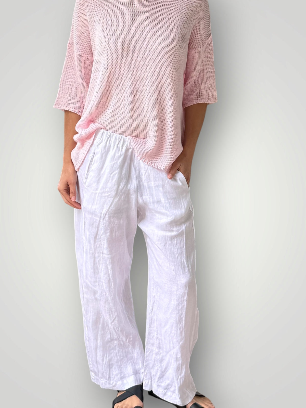 georgia pants- white linen