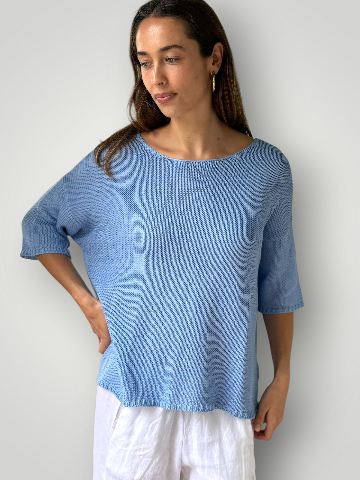 alex cotton knit - soft blue Apparel