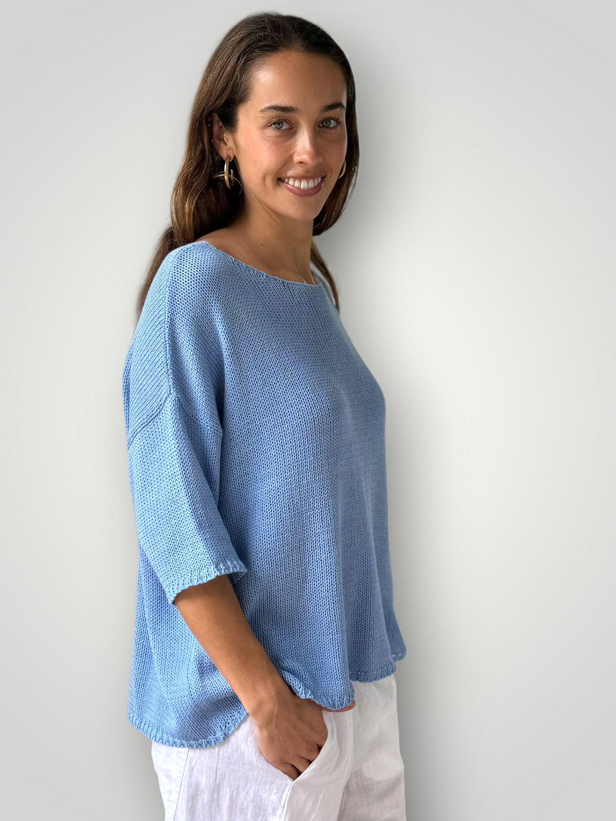 alex cotton knit - soft blue Apparel