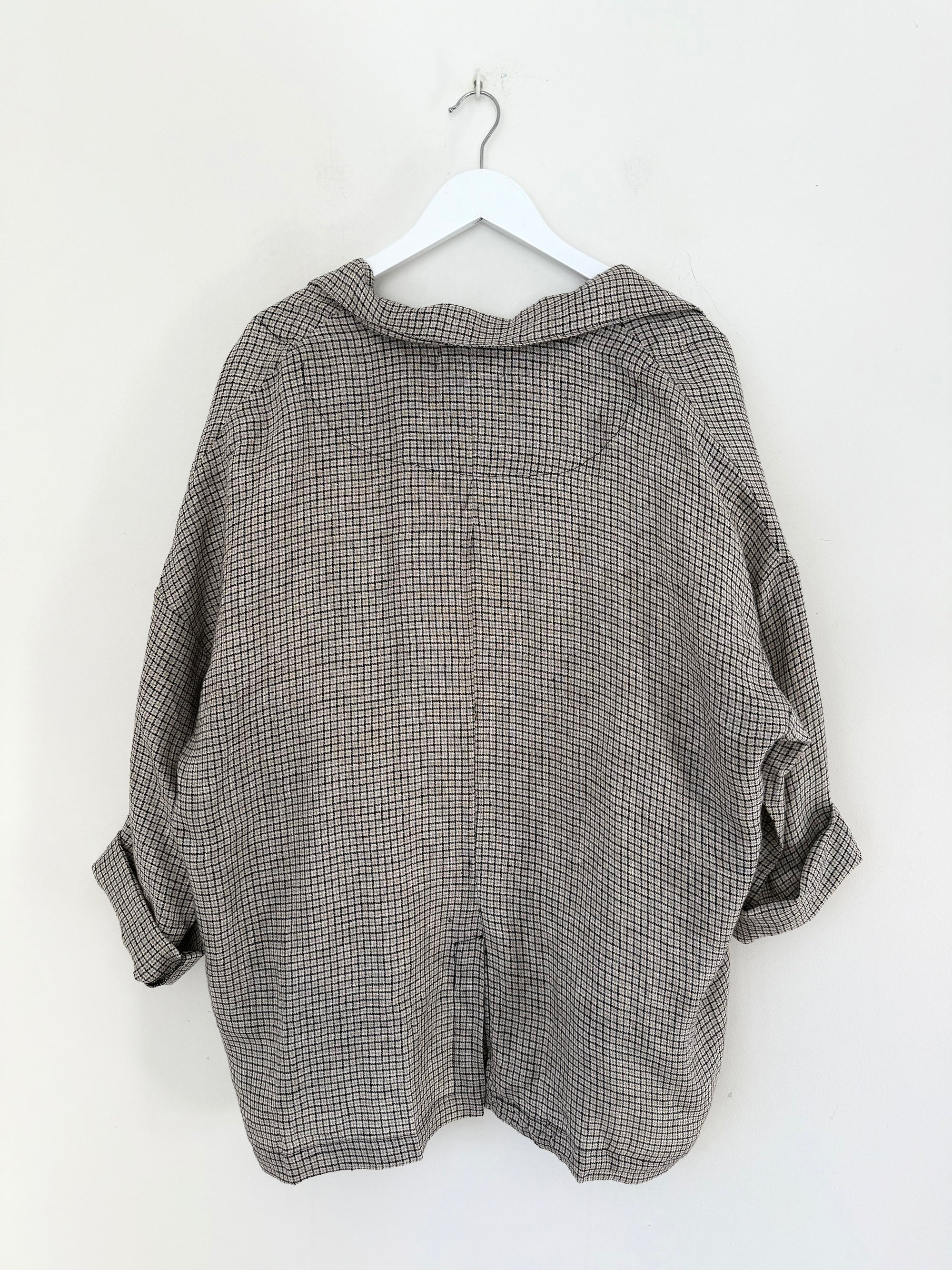 albert blazer - woven linen-grid pattern Shirts