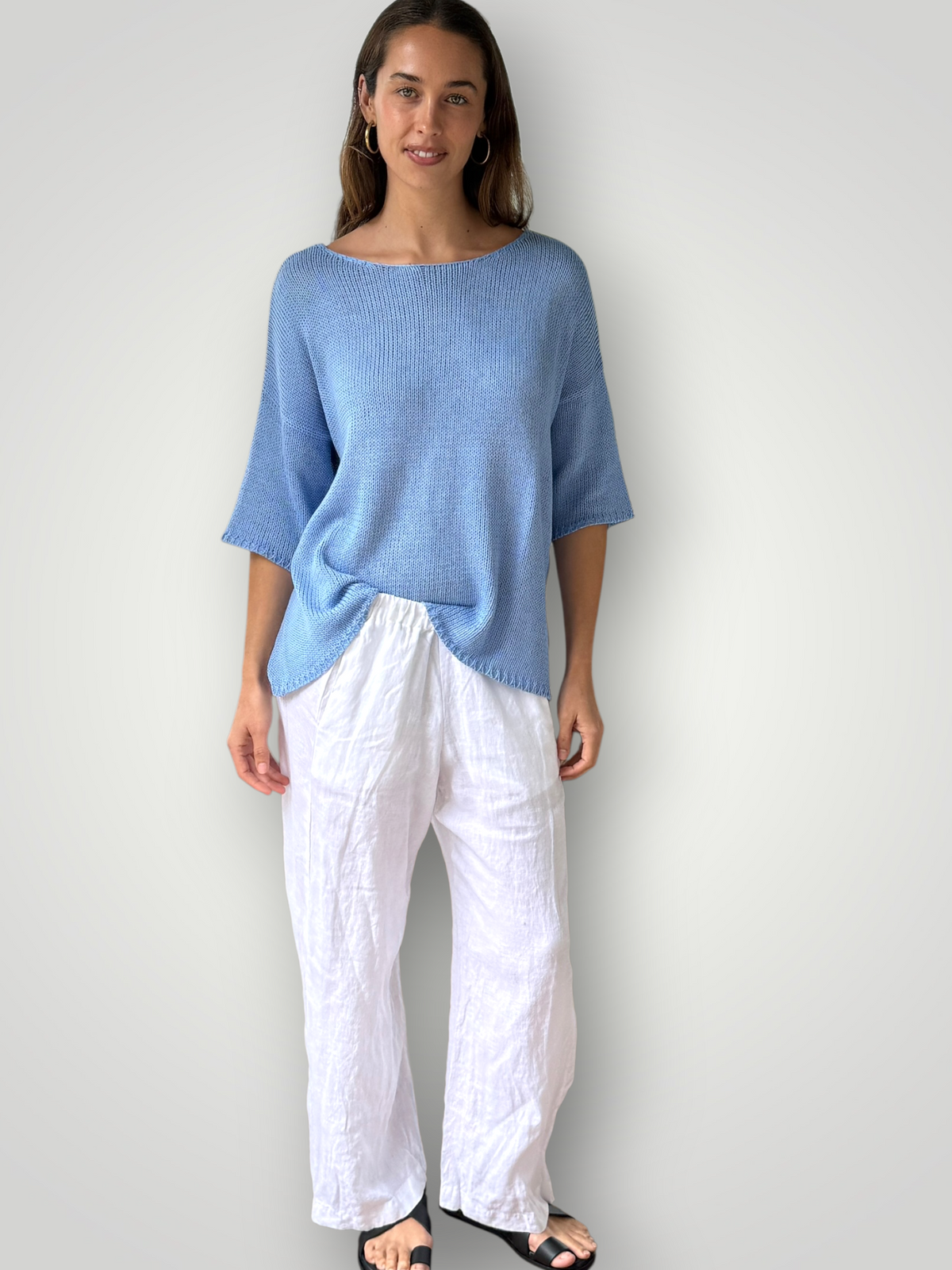 georgia pants- white linen