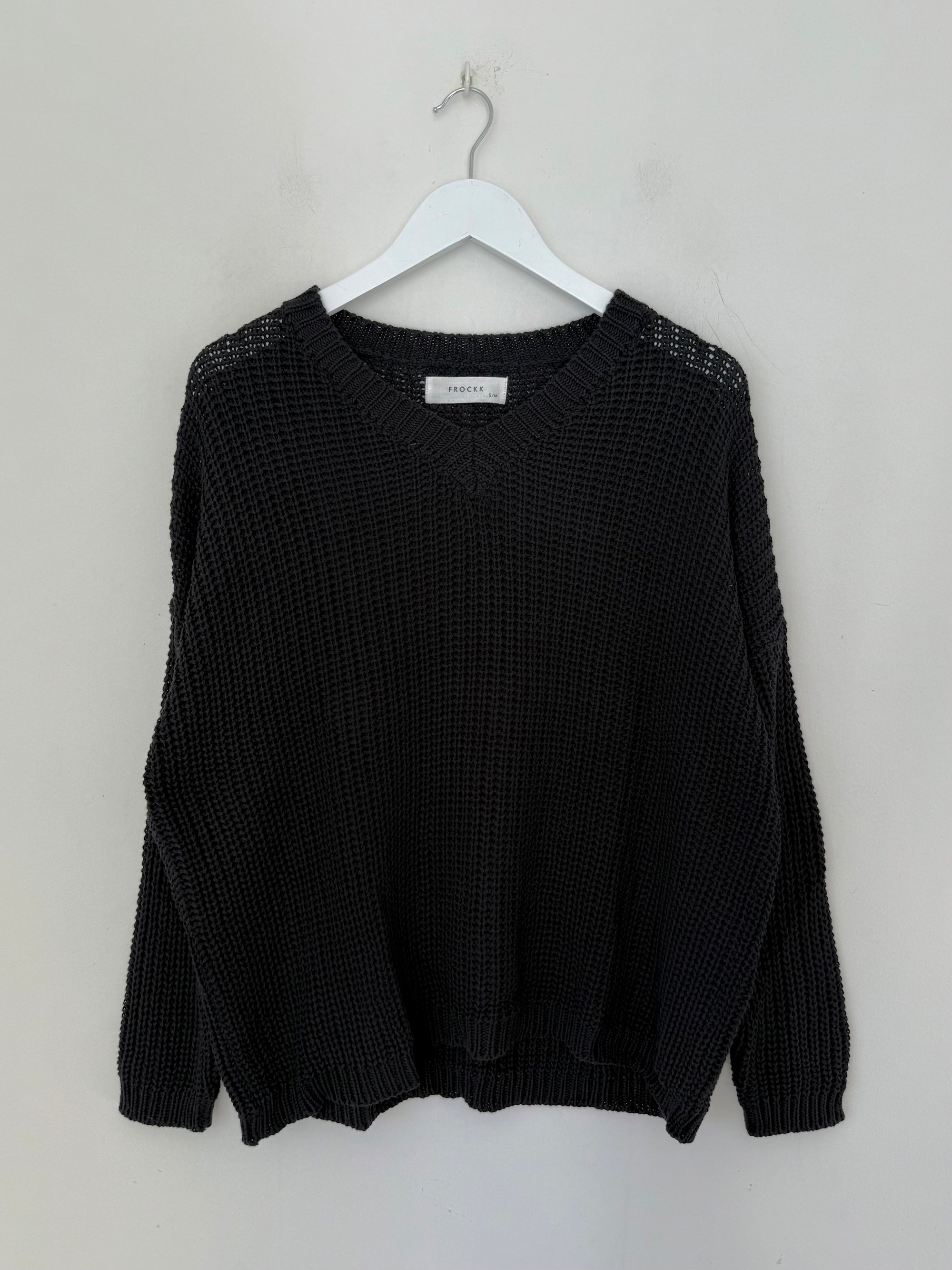 jasper cotton rib knit - black Apparel
