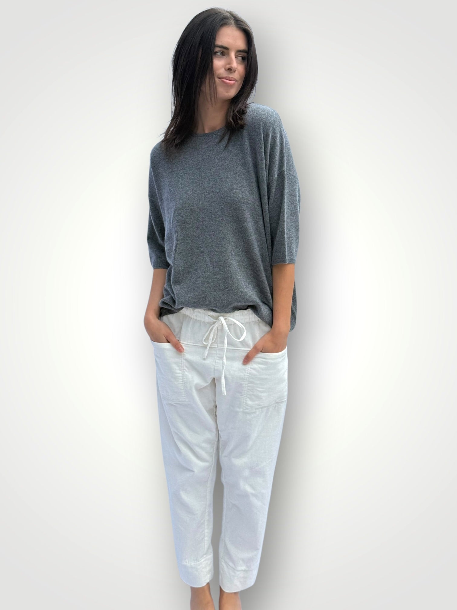 alexia cashmere top-dark grey General