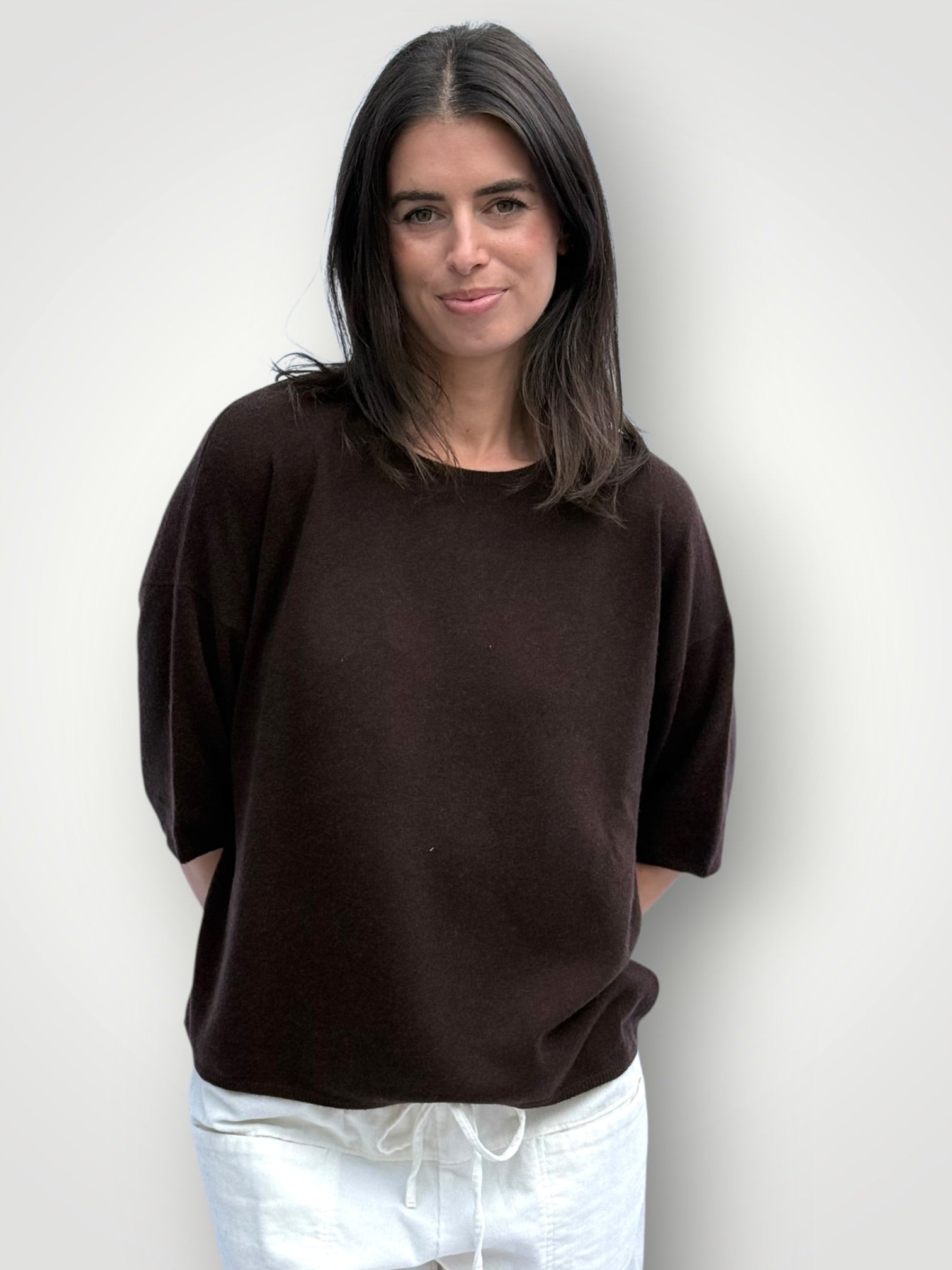alexia cashmere top-chocolate General