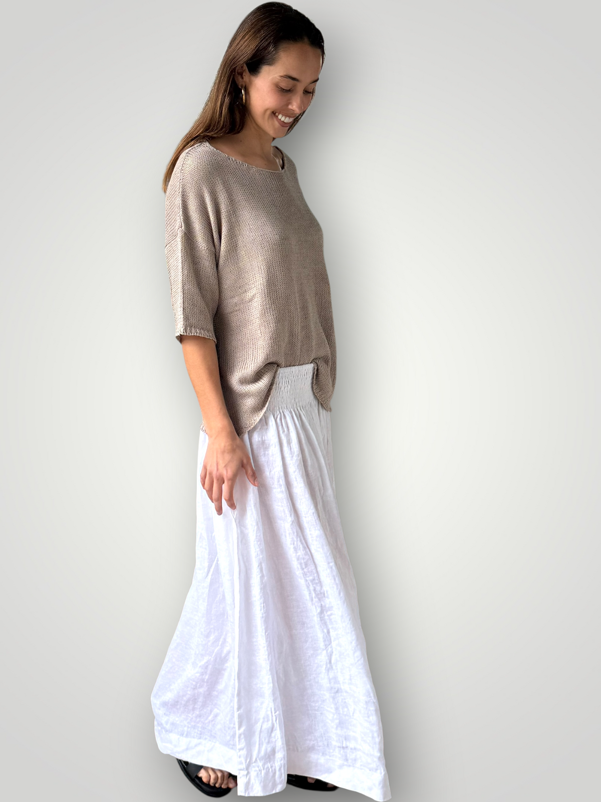 lulu skirt -white linen Apparel