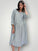 april dress - charcoal stripe linen Apparel