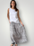 lulu skirt - grey floral linen Apparel