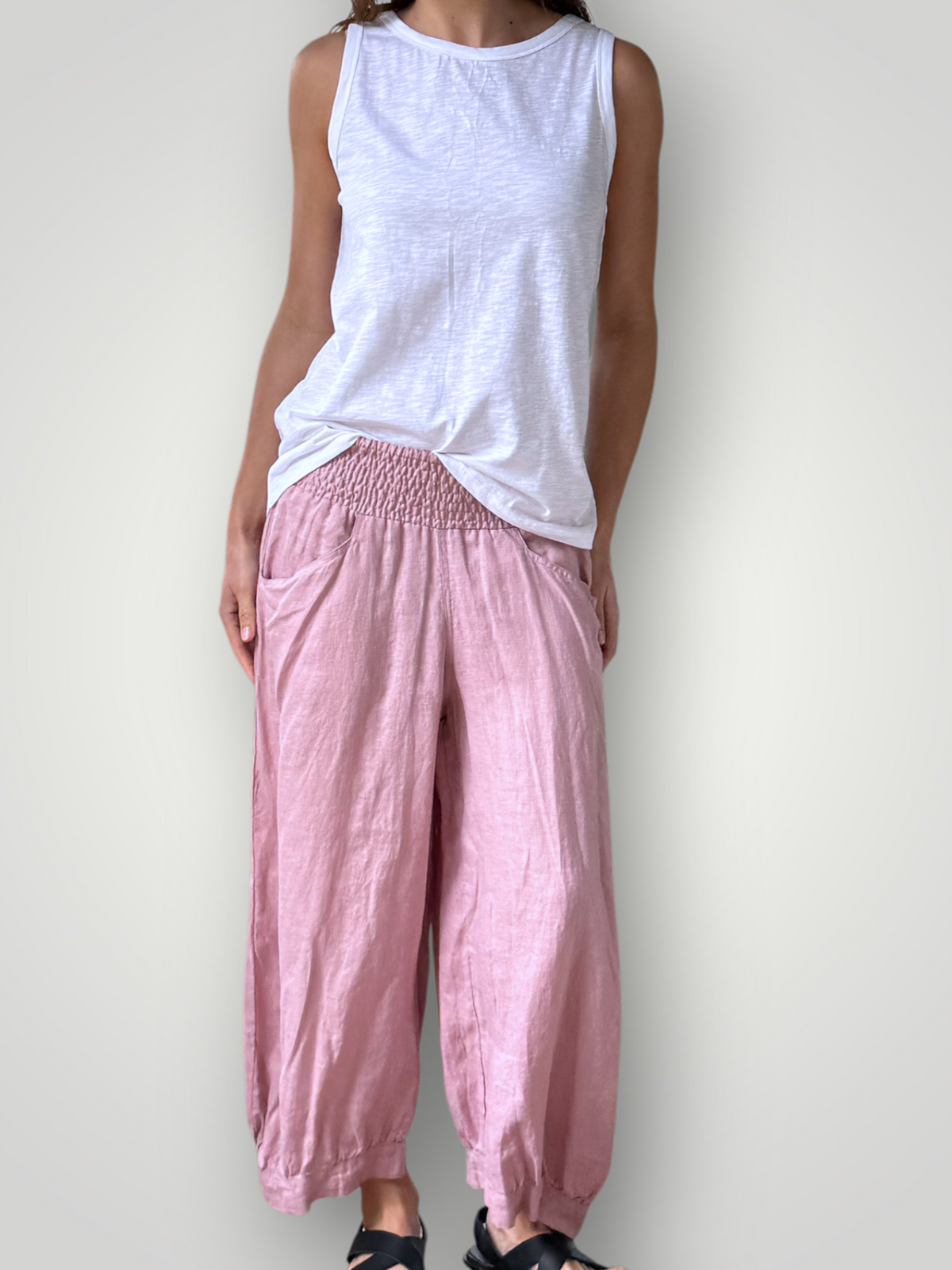 jackie pants - dusty rose linen Apparel