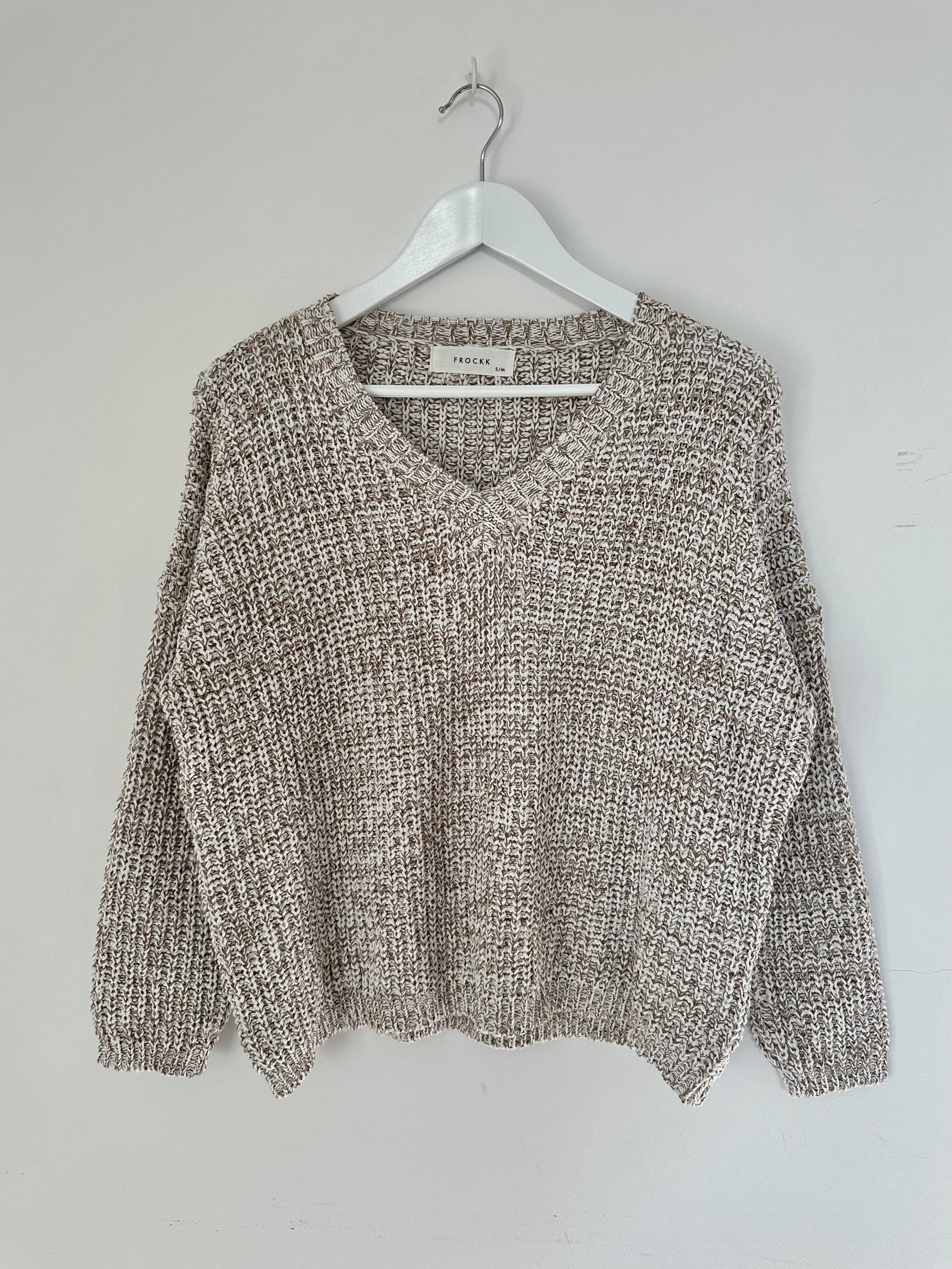 jasper cotton knit - natural fleck Apparel  