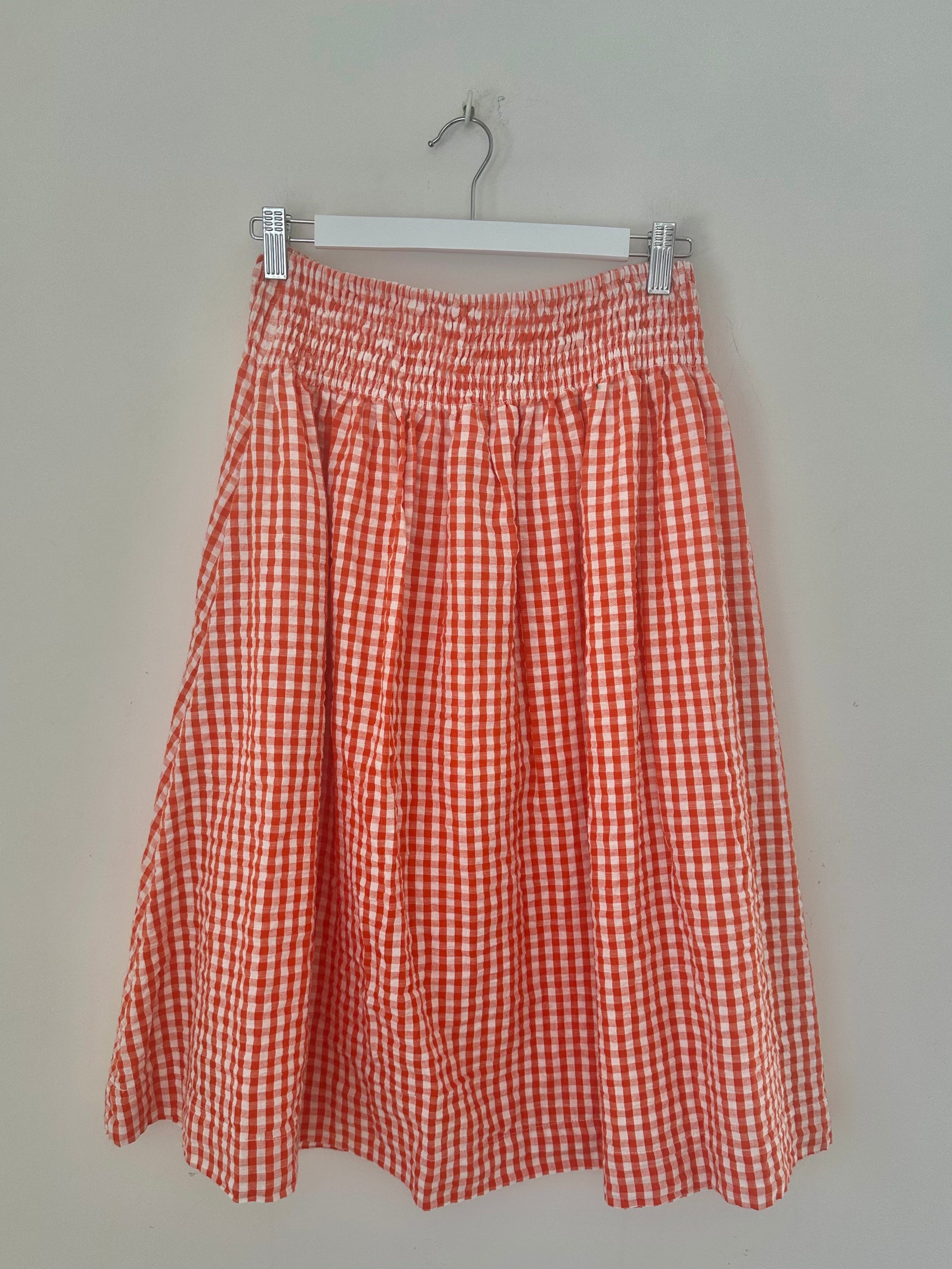 lola skirt - orange gingham cotton Apparel
