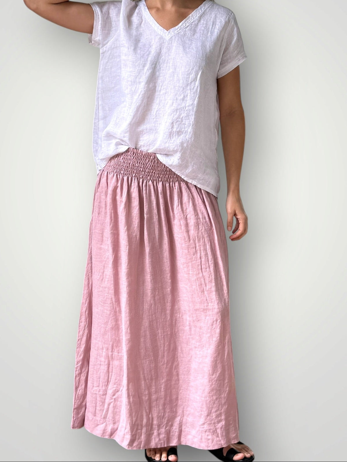 lulu skirt - dusty rose linen Apparel