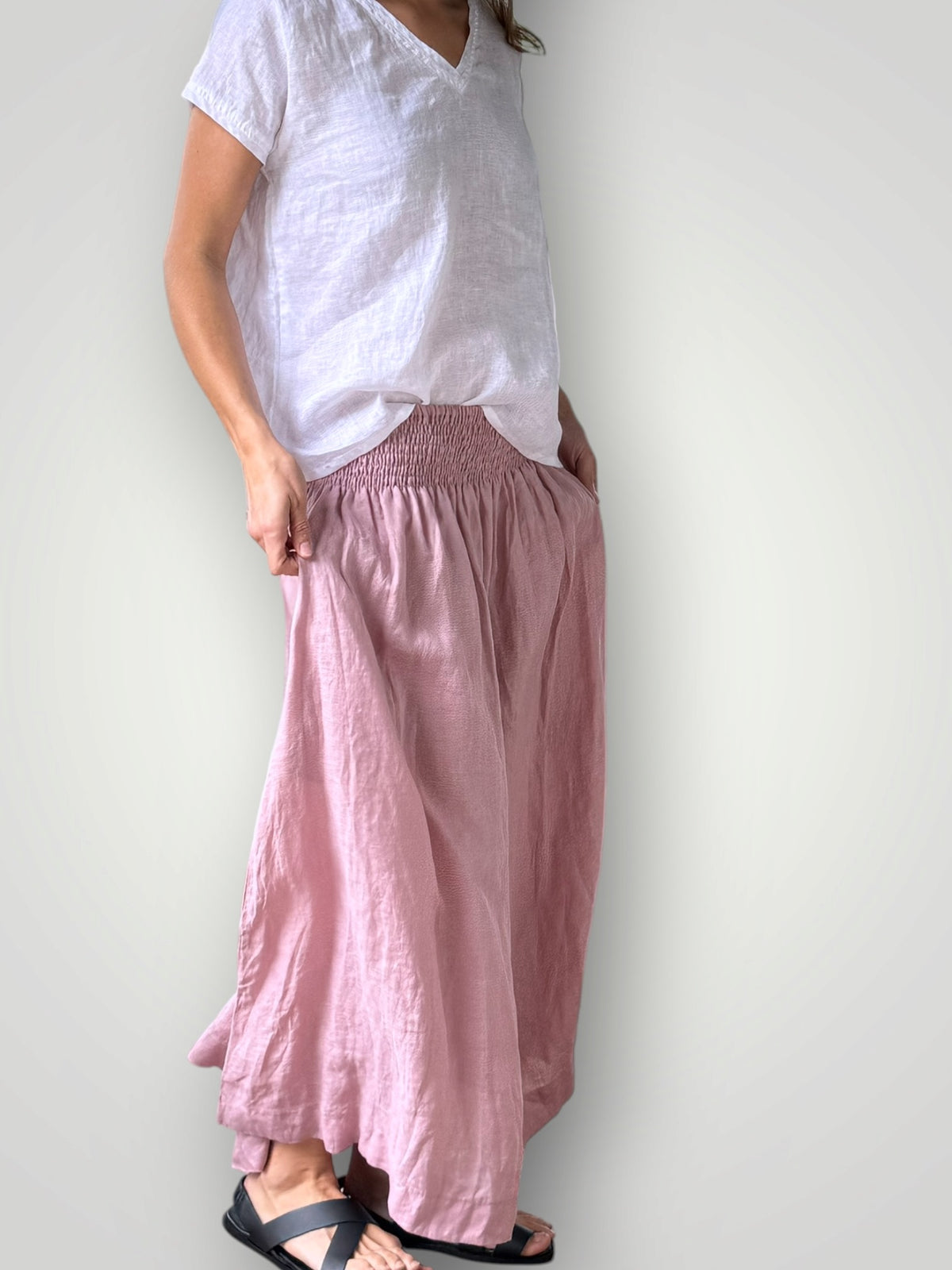 lulu skirt - dusty rose linen Apparel