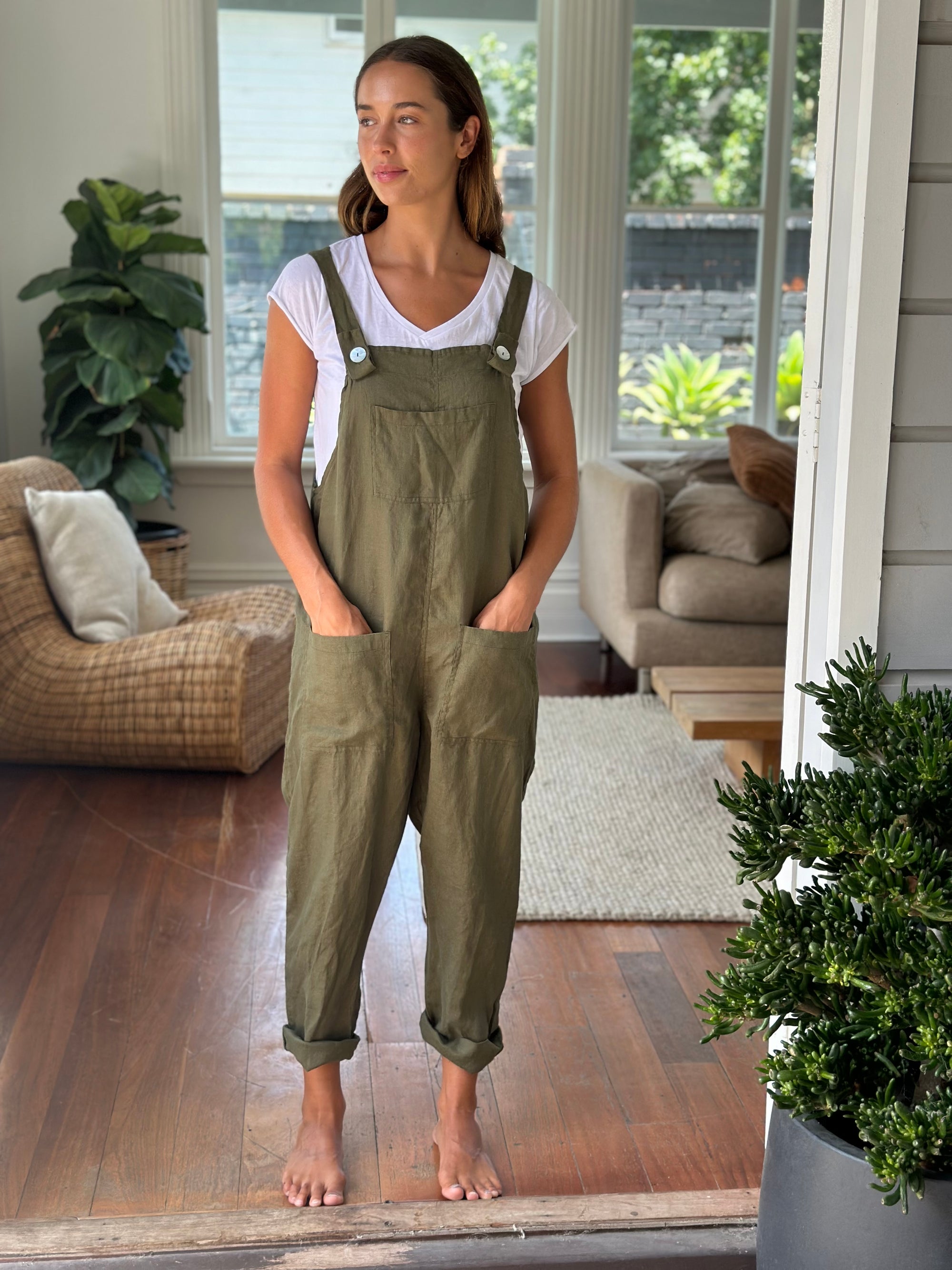 overalls - army linen Apparel  