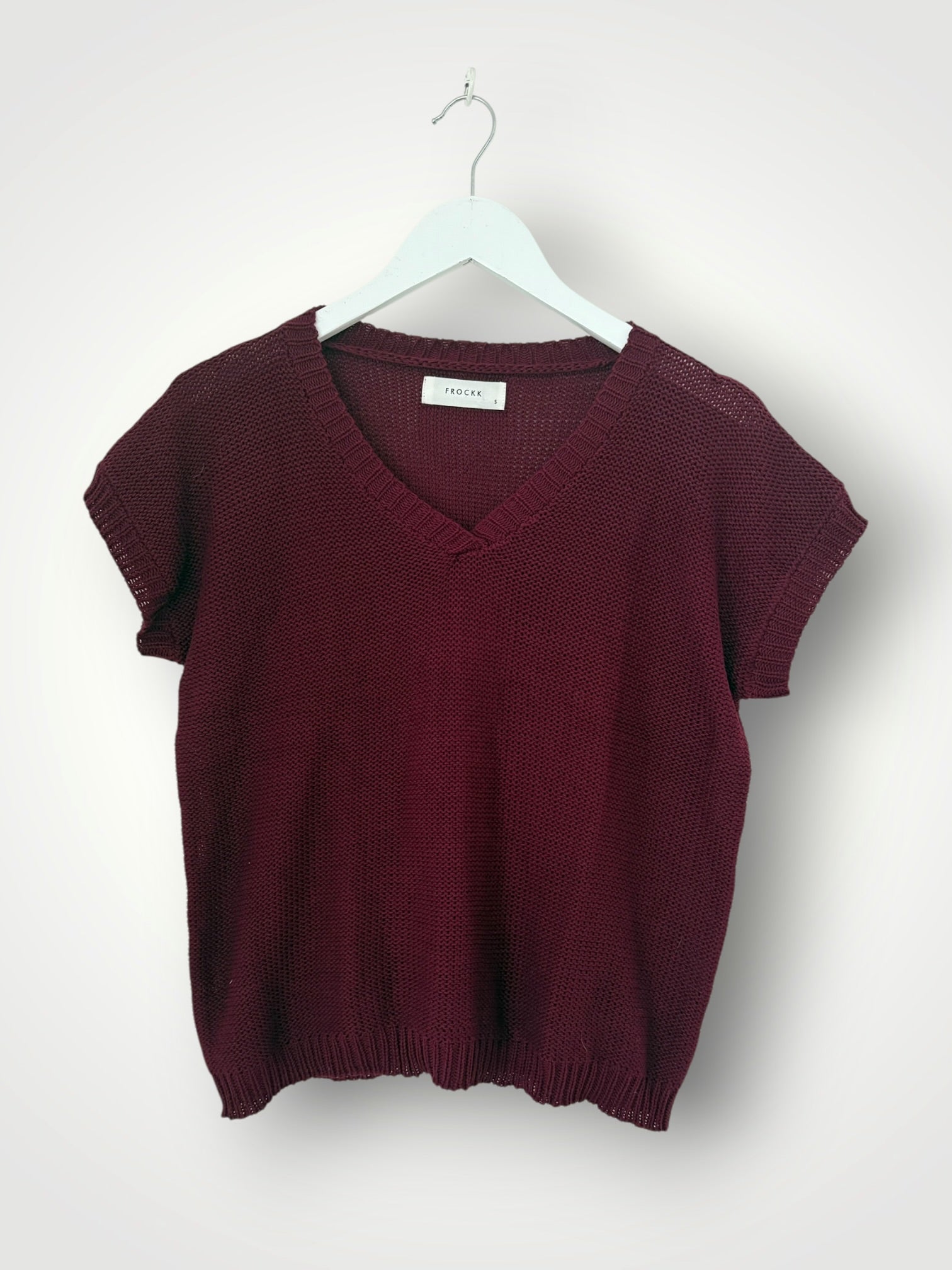 lara knit top - merlot cotton Apparel