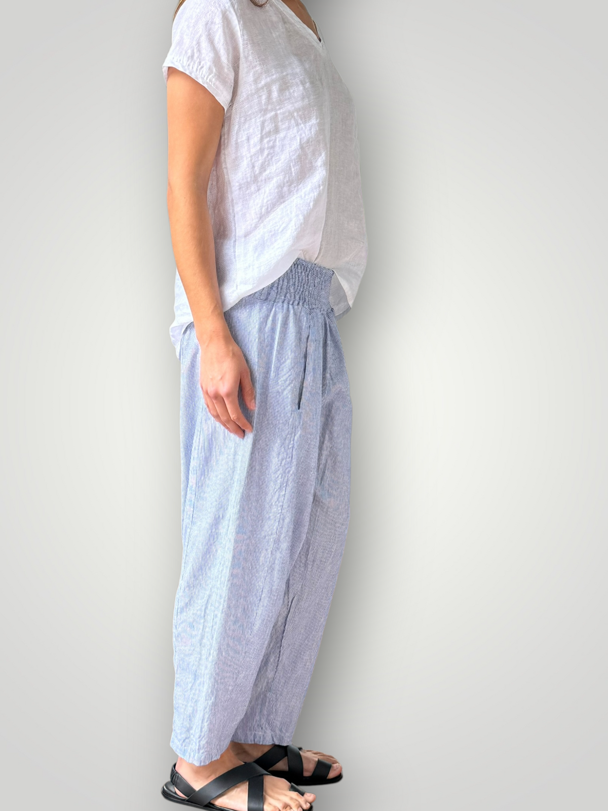 frankie pant - fine denim stripe Apparel