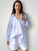 aiden boyfriend shirt -soft blue stripe linen Apparel
