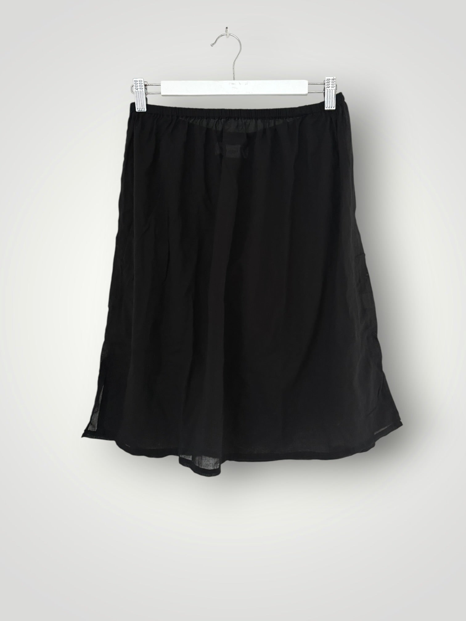 skirt slip-black cotton
