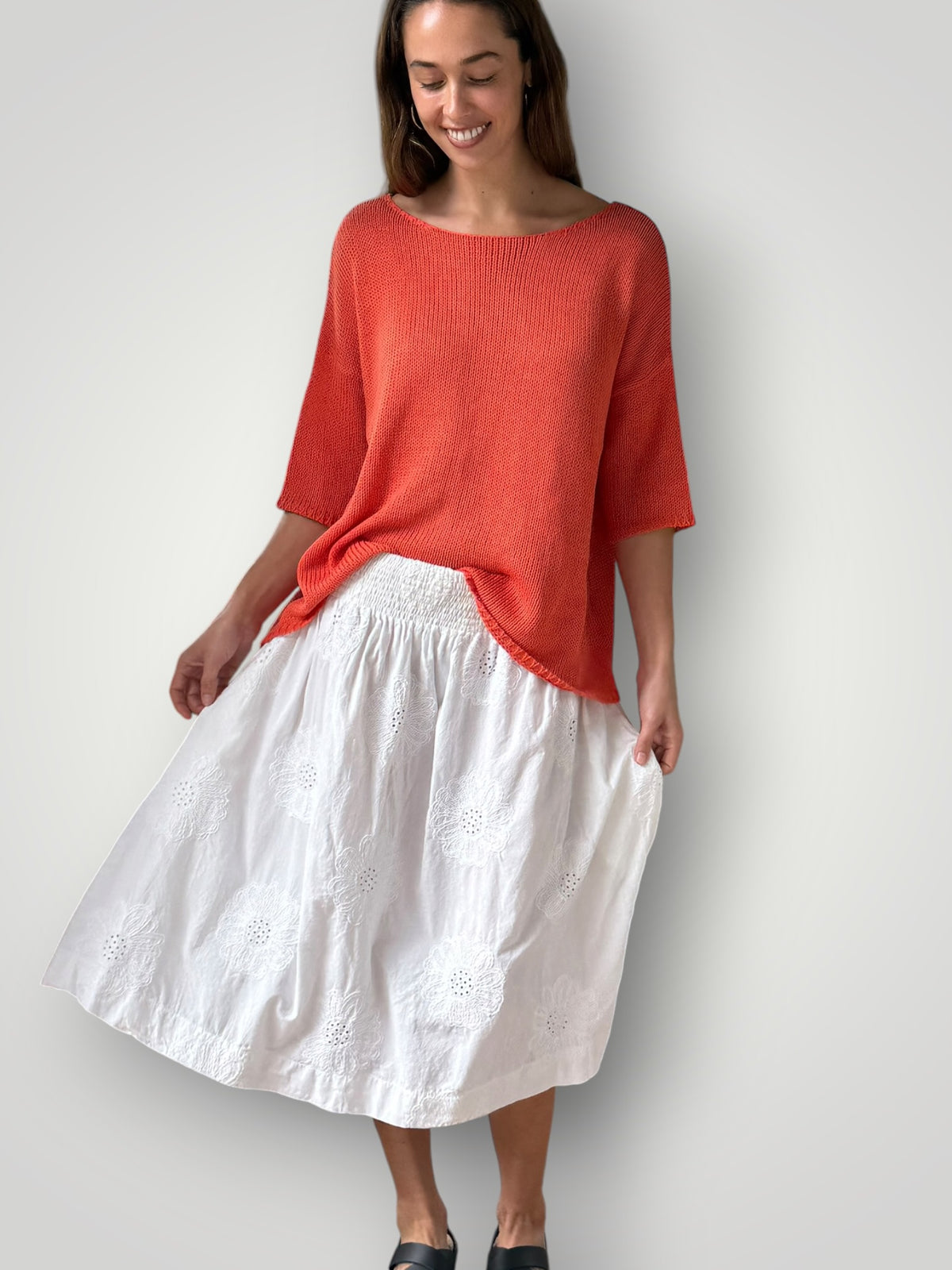 lola skirt - cotton embroidery Apparel